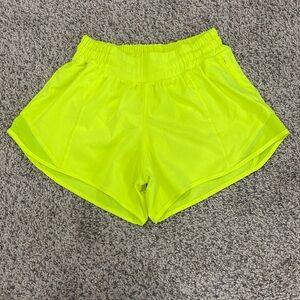 Lululemon size 4 neon yellow hotty hot shorts